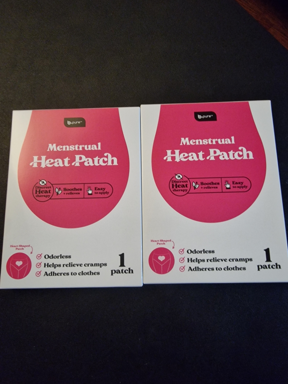 Menstrual Heat Patch - Pink | b•pure Gentle Cramp Relief (1 Pack)